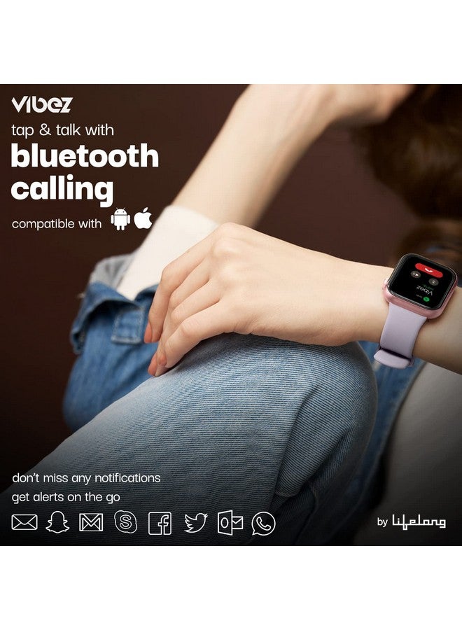 VIBEZ Vibez by Lifelong Hype Women Smartwatch with Bluetooth Calling|Multiple Straps (VBSWW801, 1 Year Manufacturer Warranty, Rose Gold)  - Image 3