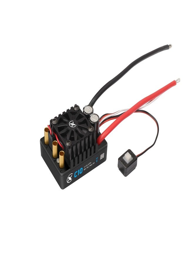 أكس سي وحدة تحكم إلكترونية للسرعة بدون مستشعر وبدون فرشاة XC C10 لسيارة RC، بطارية ليثيوم بوليمر 2-4S، تيار مستمر 120 أمبير، 4-6 أمبير، 6.0/7.4 فولت BEC، مناسبة لشاحنات 1/10 قصيرة المدى Monster على الطرق الوعرة/الوعرة (بدون موصل) - Image 1