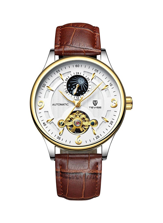 تيفيز ساعة يد كرونوغراف بسوار من الجلد طراز T820B GW men - Image 1