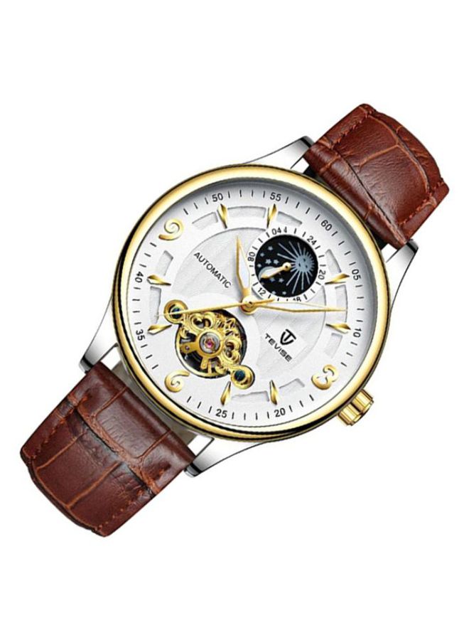 تيفيز ساعة يد كرونوغراف بسوار من الجلد طراز T820B GW men - Image 2