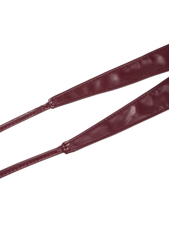 Women's girdle Bow Leather belt Extra long streamer Wide waist wrap all over the girdle（Wine red） - Image 2