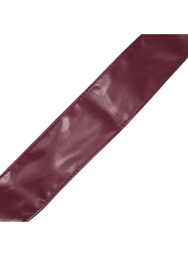 Women's girdle Bow Leather belt Extra long streamer Wide waist wrap all over the girdle（Wine red） - Image 3