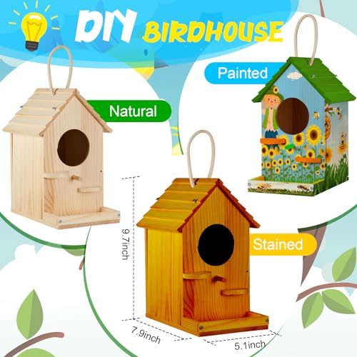 Liliful 2 Pack Birdhouse Kit DIY Wooden Crafts for Kids and Adults Bird House with Paint and Brushes Painting Kits for Boys and Girls Easter Basket Stuffers Classroom Gifts for Ages 35 48 812 - Image 5