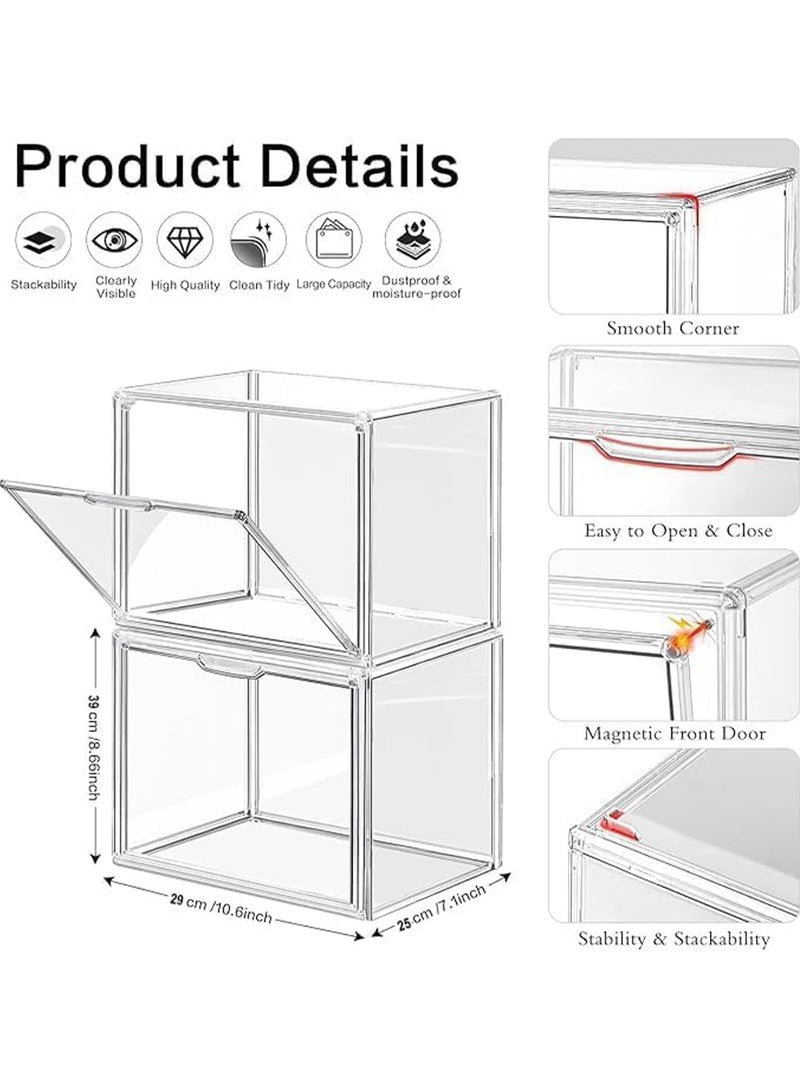 MONOGUE Handbag Storage Organizer for Closet Acrylic Display Box Stackable Storage with Magnetic Door for Figure Hat Toys Books and Bags - Image 2