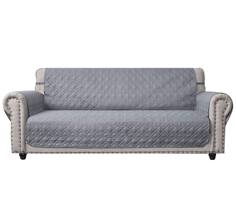 Ameritex Couch Sofa Slipcover 100 Waterproof Nonslip Quilted Furniture Protector Slipcover for Dogs Children Pets Sofa Slipcover Machine Washable Light Grey 68