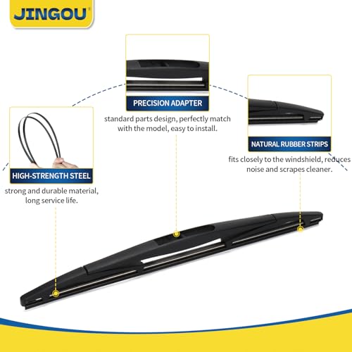 JINGOU 14 Inch Rear Wiper Blade Compatible with Subaru Outback 2006-2019/Subaru Forester 2006-2022/Honda Fit 2009-2020 Back Windshield Wipers (Pack of 1),Automotive Replacement Windshield Wiper Blades(14B) - Image 2