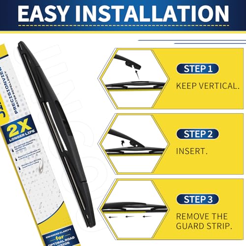 JINGOU 14 Inch Rear Wiper Blade Compatible with Subaru Outback 2006-2019/Subaru Forester 2006-2022/Honda Fit 2009-2020 Back Windshield Wipers (Pack of 1),Automotive Replacement Windshield Wiper Blades(14B) - Image 5