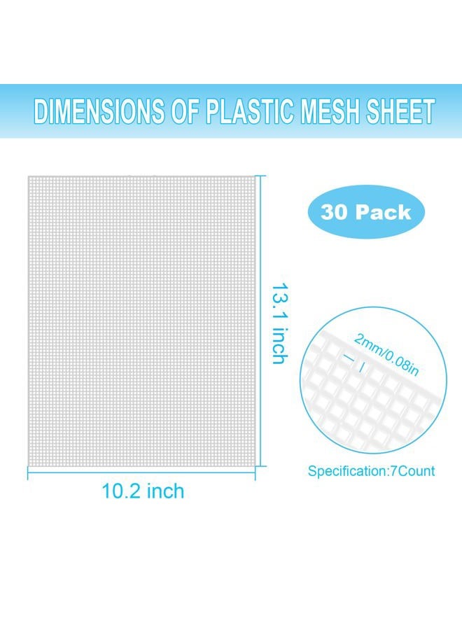 APOCHON 30 Pieces 7 Count Plastic Mesh Canvas Sheets, 10.2" x 13" Plastic Canvas Plastic Mesh for Embroidery Crafting, Acrylic Yarn Crafting, Knit and Crochet DIY Projects - Image 2
