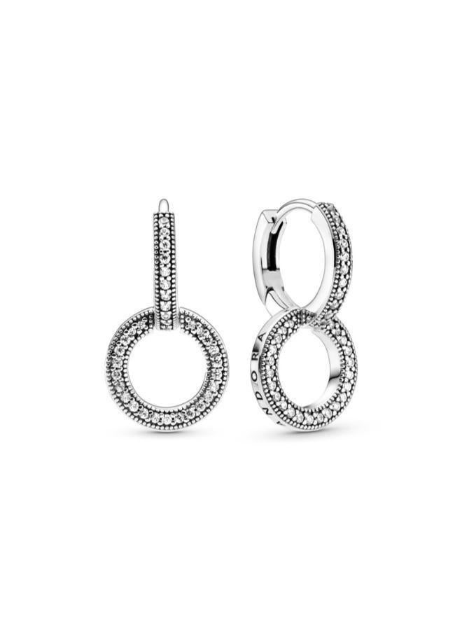 PANDORA Sparkling Double Hoop Earrings - Image 1