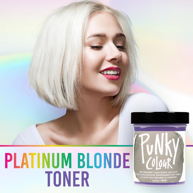 Punky Platinum Blonde Toner Conditioning Hair Color - Vegan, PPD and Paraben Free, 3.5oz - Image 3