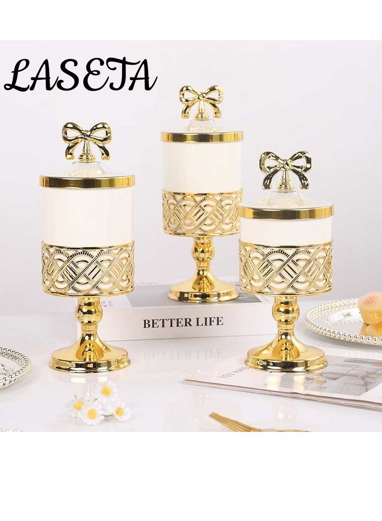 Laseta Three-piece candy jar set,Coffee & Tea Canister Set,Premium Kitchen Storage for Sugar, Arabic Coffee Beans - Image 2