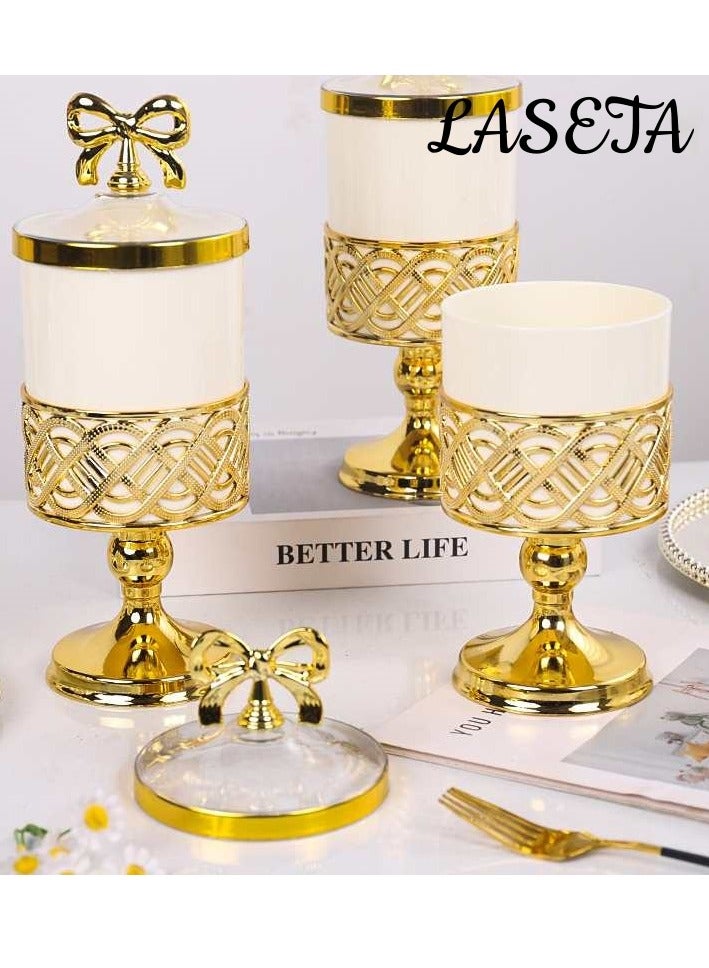 Laseta Three-piece candy jar set,Coffee & Tea Canister Set,Premium Kitchen Storage for Sugar, Arabic Coffee Beans - Image 3