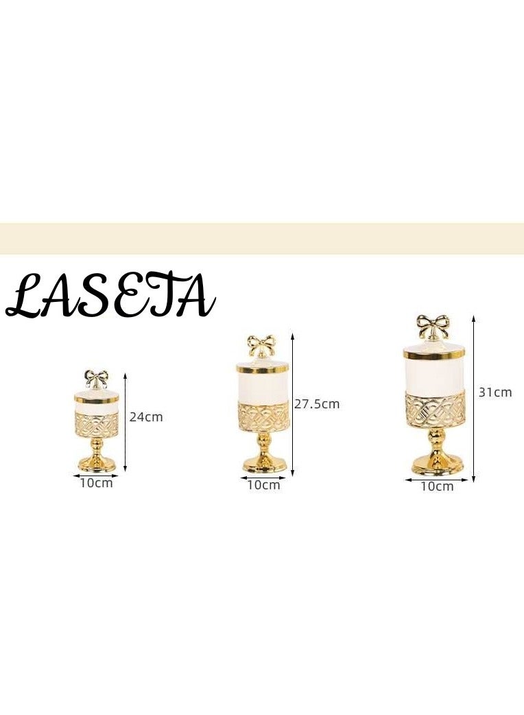 Laseta Three-piece candy jar set,Coffee & Tea Canister Set,Premium Kitchen Storage for Sugar, Arabic Coffee Beans - Image 4