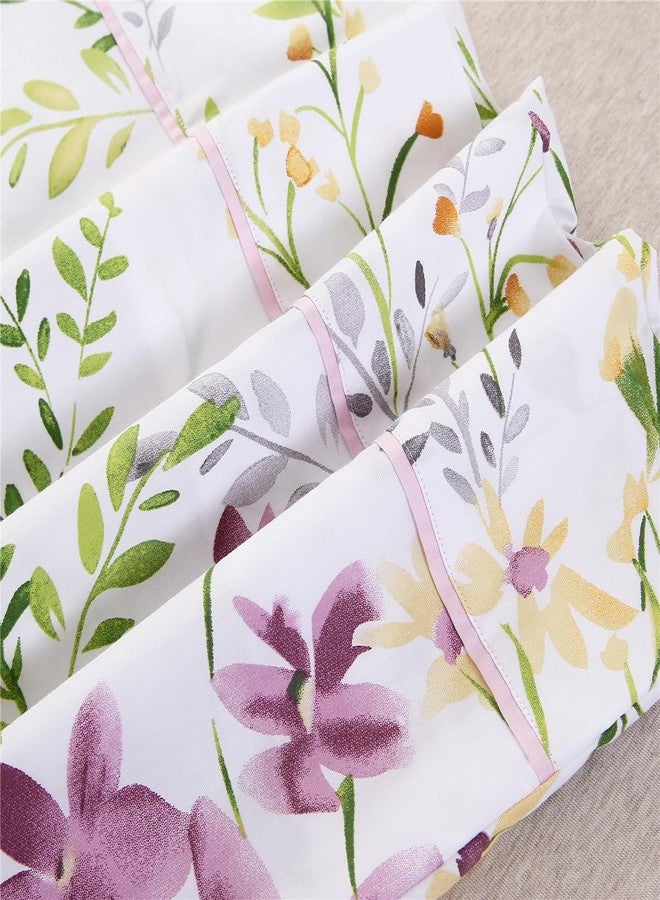 URBONUR 100% Cotton Pillowcases Set of 2 Standard Size Floral Printed Pillow Cases Soft Breathable Cooling Pillowcase Decorative Pillow Cover (Standard, 20x26 Inches, Lilac) - Image 5