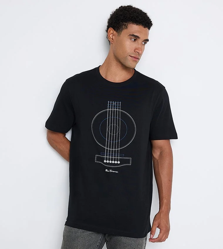 بين شيرمان Ben Sherman Men's Crew Neck Short Sleeve Printed T-Shirt