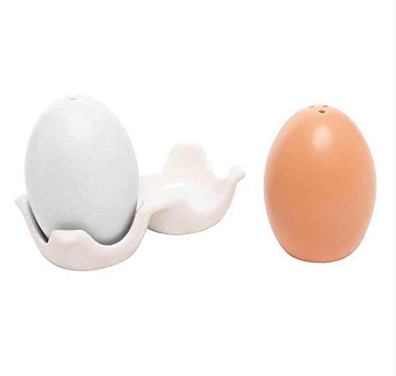 VILON Premium Ceramic Egg-Shape Salt and Pepper Shakers Set of 2 – Cute Novelty Seasoning Dispensers – Modern & Vintage Spice Shakers for Kitchen, Dining Table & Home Decor – White & Black Set - Image 4