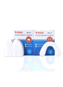 Y-Kelin Y-Kelin Denture Adhesive Cushions Uppers & Lowers, Adhesive-Free Denture Pads for Sore Gums, 30 Pads*2 (60 Strips)  - Image 1