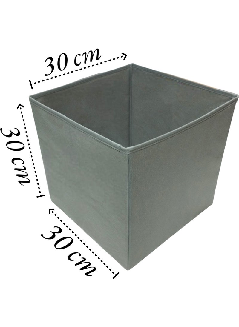 Balkan Room Gray Multi-Purpose Closet Organizer Box Decorative Storage Box Shelf Organizer Large (30X30X30CM)  - Image 2