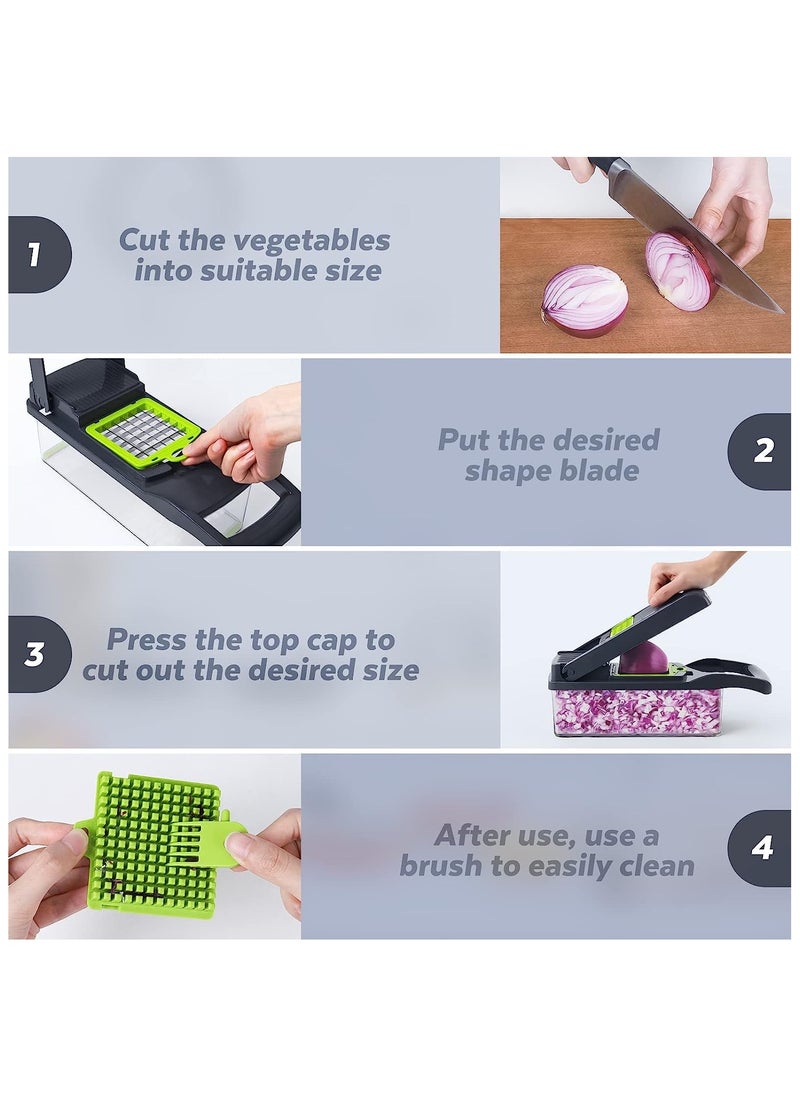 Generic - 16 in 1 Vegetable Chopper with Interchangeable Blades Multicolor - Image 1