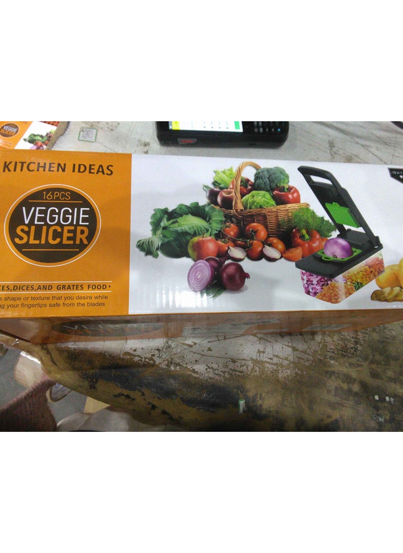 Generic - 16 in 1 Vegetable Chopper with Interchangeable Blades Multicolor - Image 1