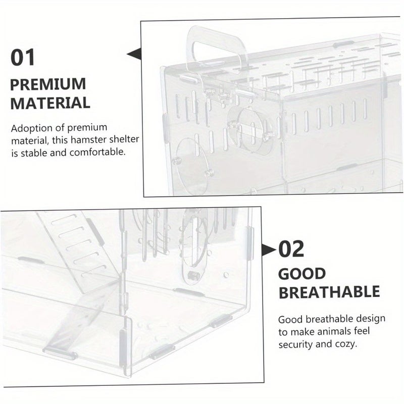 Acrylic Hamster Cage Double Decker Villa With Wheels Hanging Toys Removable Tray - Image 5