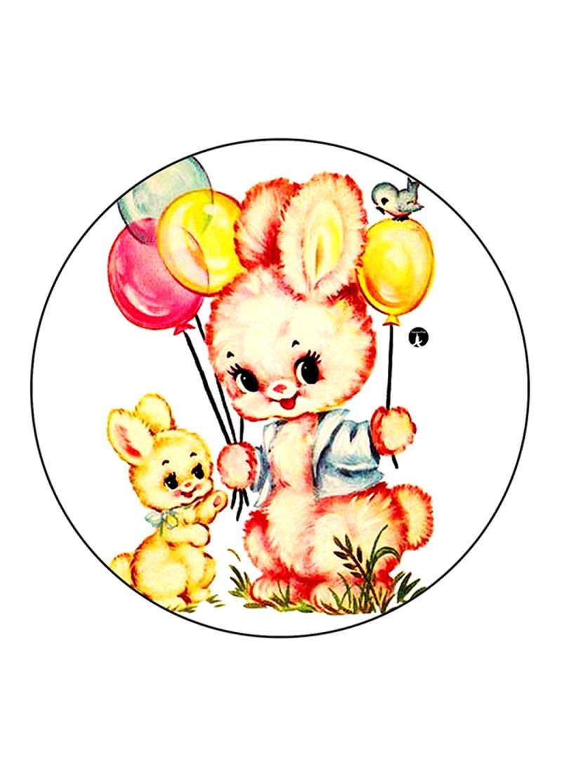 Rabbits Printed Mouse Pad  Multicolour