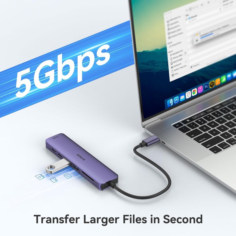 Mokin 7 in 1 USB C Hub with HDMI, SD/TF Card Reader, USB 3.0, 100W PD Compatible for MacBook Pro/Air, Dell XPS, Lenovo Thinkpad - Image 5