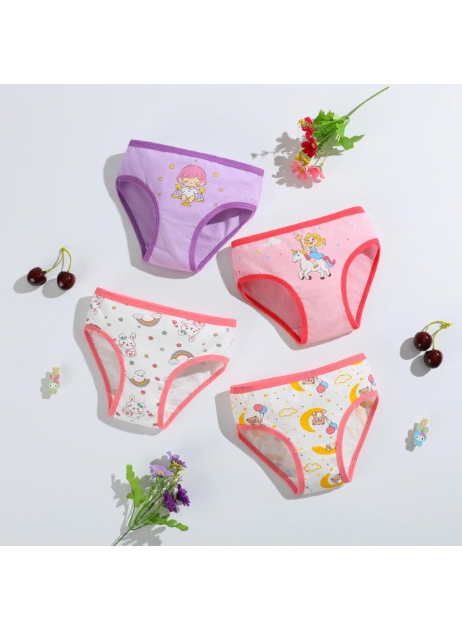 New 4 Girls Underwear Cotton Breathable Children's Underwear Women's Large Children's Cartoon Briefs Manufacturers