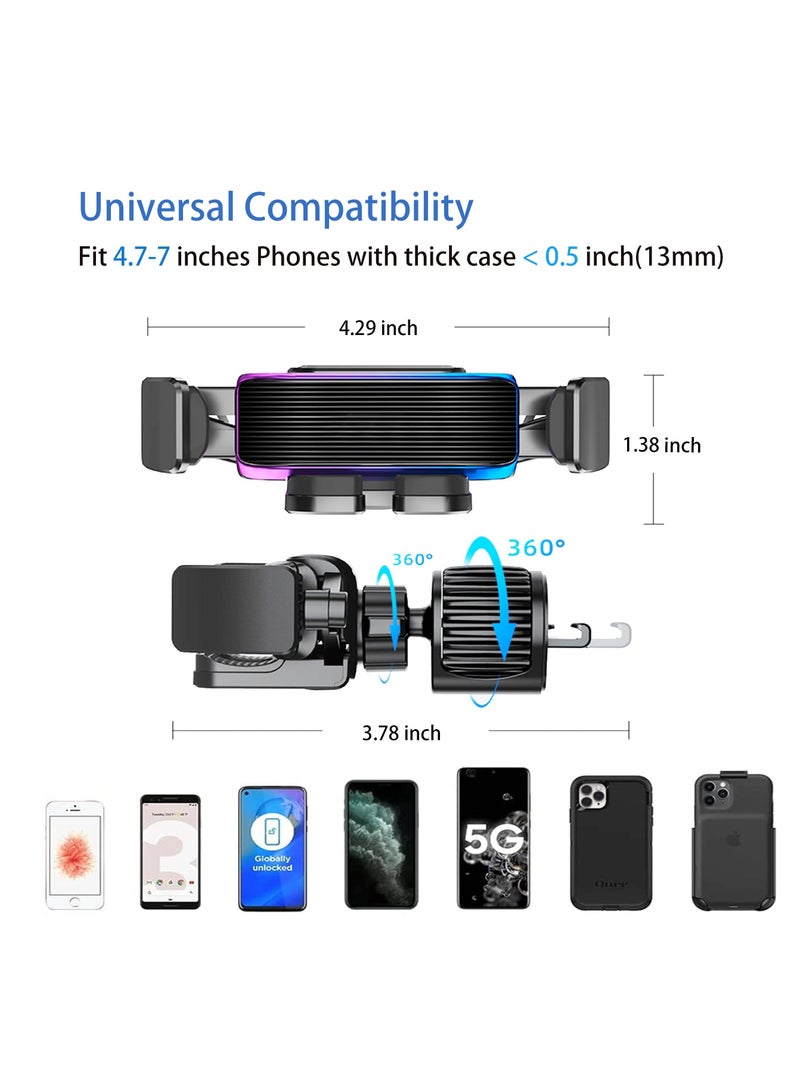 Y&D Phone Mount for Car Vent, Upgraded Hook Clip, Cell Holder Hands Free Cradle in Vehicle Compatible with iPhone 14/13/12 All Phones, Universal Automobile Cradles - Image 2