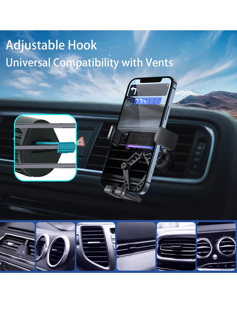 Y&D Phone Mount for Car Vent, Upgraded Hook Clip, Cell Holder Hands Free Cradle in Vehicle Compatible with iPhone 14/13/12 All Phones, Universal Automobile Cradles - Image 4
