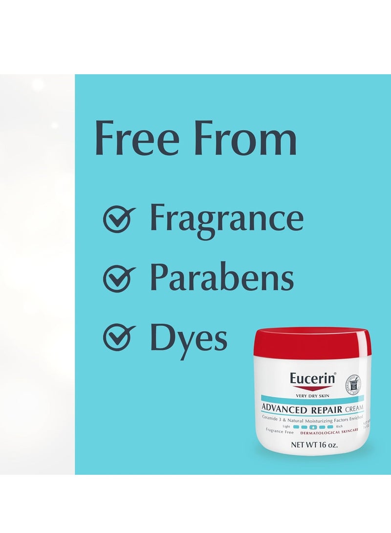 يوسيرين كريم الجسم Eucerin Advanced Repair، كريم الجسم الخالي من العطور للبشرة الجافة، عبوة 16 أونصة - Image 5