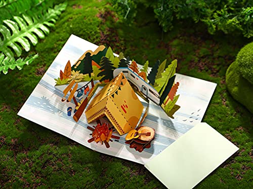 Liif Family Camping 3D Greeting Pop Up Card - Happy Retirement, Fathers Day, Summer, Holiday, Mountain, Outdoor, Thank you, Birthday Card For Friend, Sister, Brother - Image 5