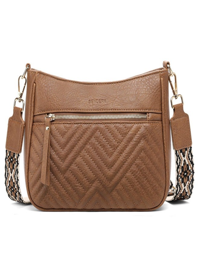 سينديفن حقائب كروس بودي من SENDEFN للنساء، عصرية، مصنوعة من الجلد النباتي، متوسطة الحجم، حقائب كتف، مناسبة للسفر بحزام عريض - Image 1