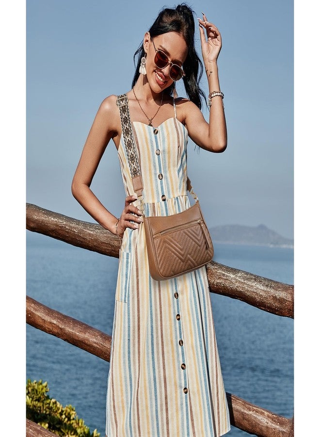 سينديفن حقائب كروس بودي من SENDEFN للنساء، عصرية، مصنوعة من الجلد النباتي، متوسطة الحجم، حقائب كتف، مناسبة للسفر بحزام عريض - Image 2