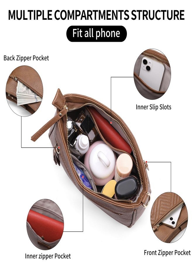 سينديفن حقائب كروس بودي من SENDEFN للنساء، عصرية، مصنوعة من الجلد النباتي، متوسطة الحجم، حقائب كتف، مناسبة للسفر بحزام عريض - Image 5