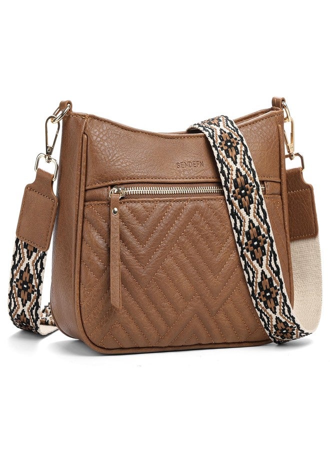 سينديفن حقائب كروس بودي من SENDEFN للنساء، عصرية، مصنوعة من الجلد النباتي، متوسطة الحجم، حقائب كتف، مناسبة للسفر بحزام عريض - Image 4