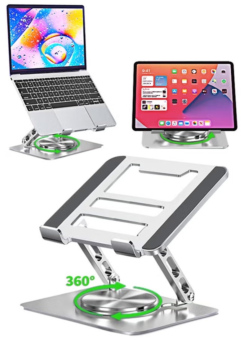 Topyich Adjustable Laptop Stand for Desk with 360 Rotating Base, Ergonomic Foldable Computer Holder for Collaborative Work, Fits MacBook All Laptops up to 17 inches  - Image 1