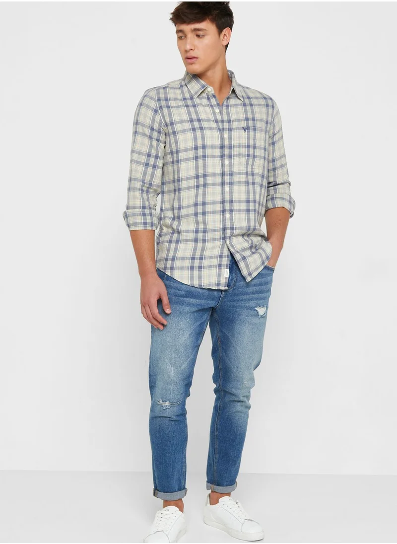 American Eagle Checked Slim Fit Shirt