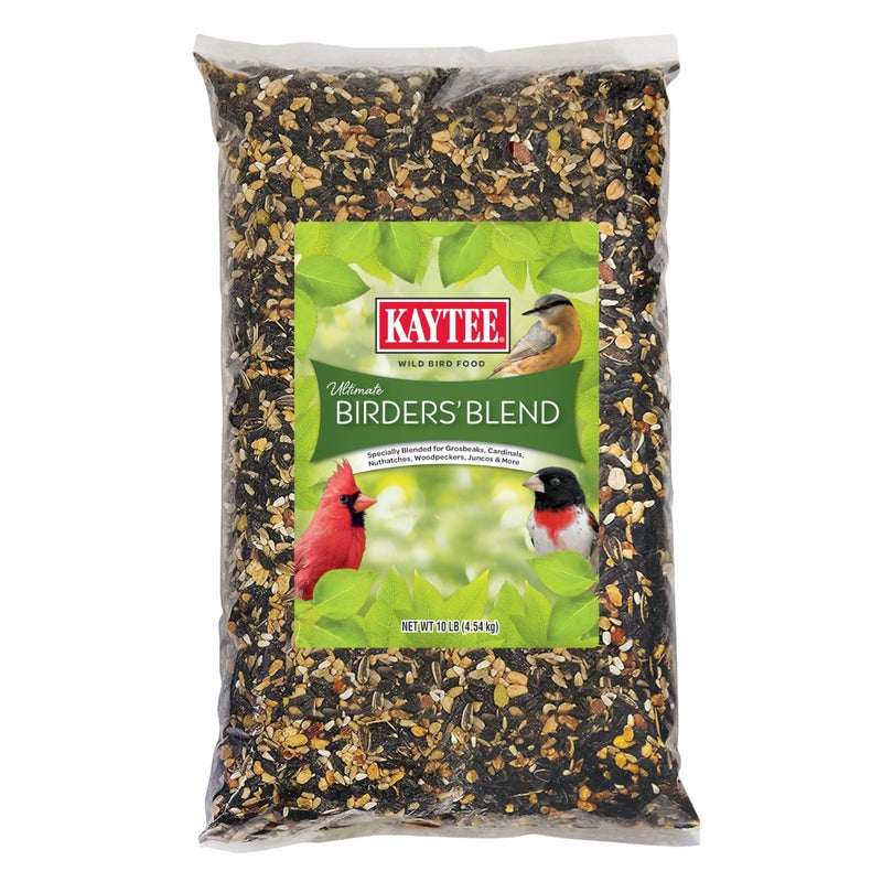 Kaytee Wild Bird Ultimate Birder's Blend Food Seed For Grosbeaks, Cardinals, Nuthatches, Woodpeckers & Other Wild Birds, 10 Pound - Image 1