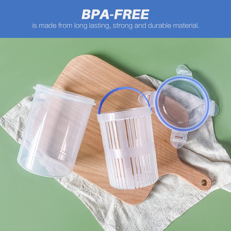 KIKINIKO Pickle Jar 24 oz pickle container with strainer Pickle Holder Keeper Lifter, pickle storage container suitable for pickling small jars of kimchi, Flip Jar with Leak Proof and Lock It Lid - Image 4