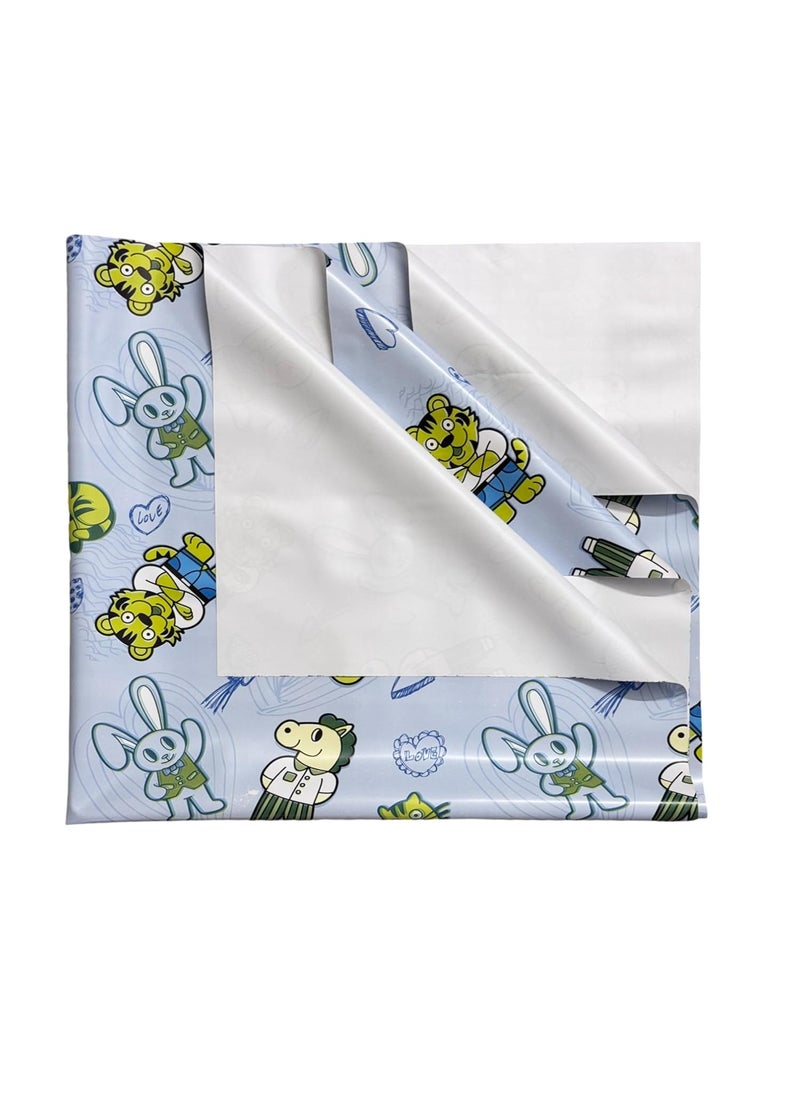 Ecosoft - Pookie® Plastic Sheet | Rubber Sheet for Babies | Bed Wetting Protector | 0-12 Months | 90 x 90 cm (Blue SHER) - Image 1