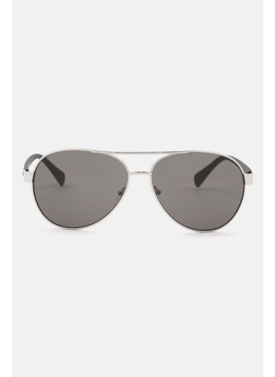 CALVIN KLEIN Men CK19316S Aviator Sunglasses, Silver  - Image 1