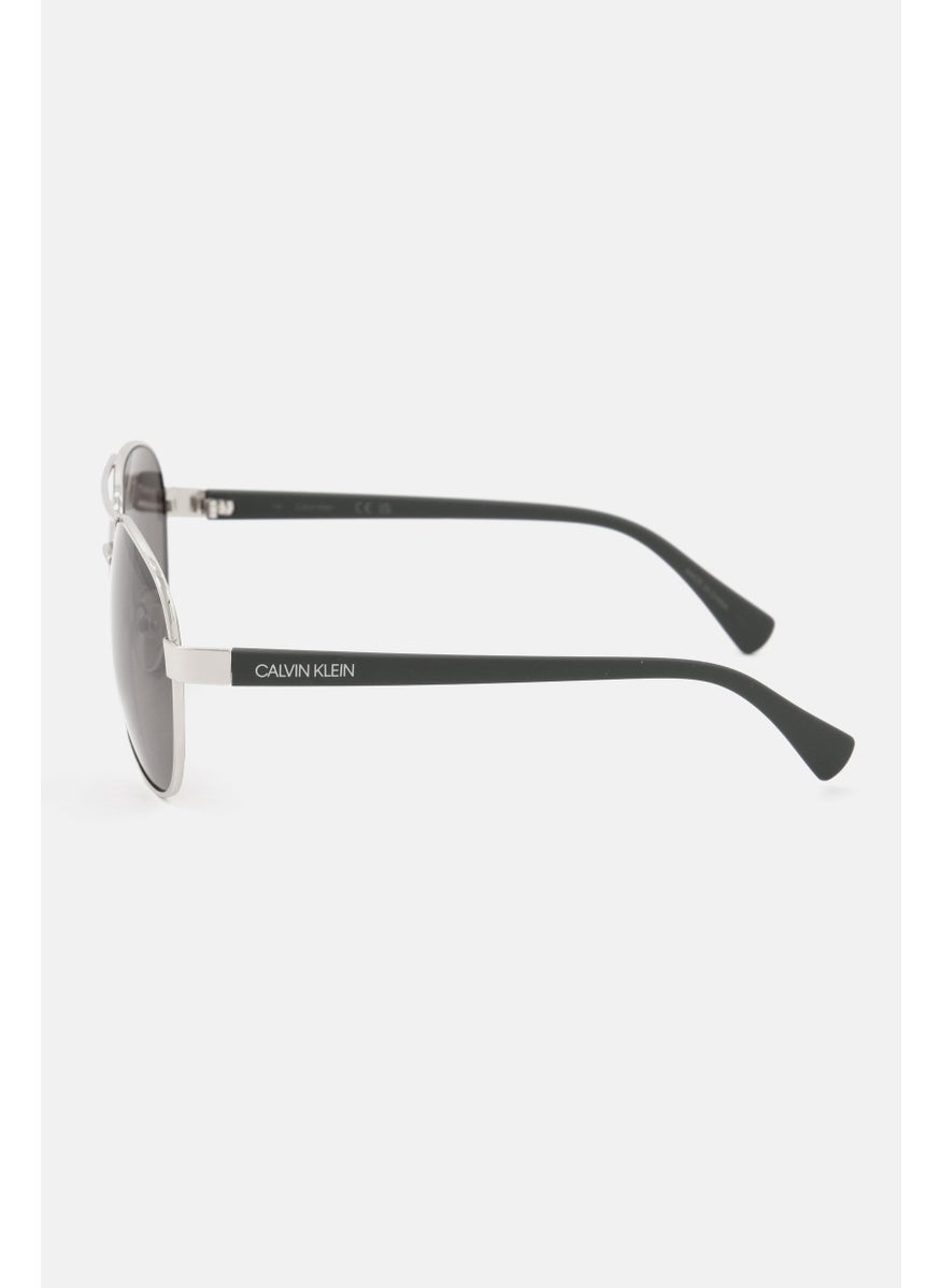 CALVIN KLEIN Men CK19316S Aviator Sunglasses, Silver  - Image 3