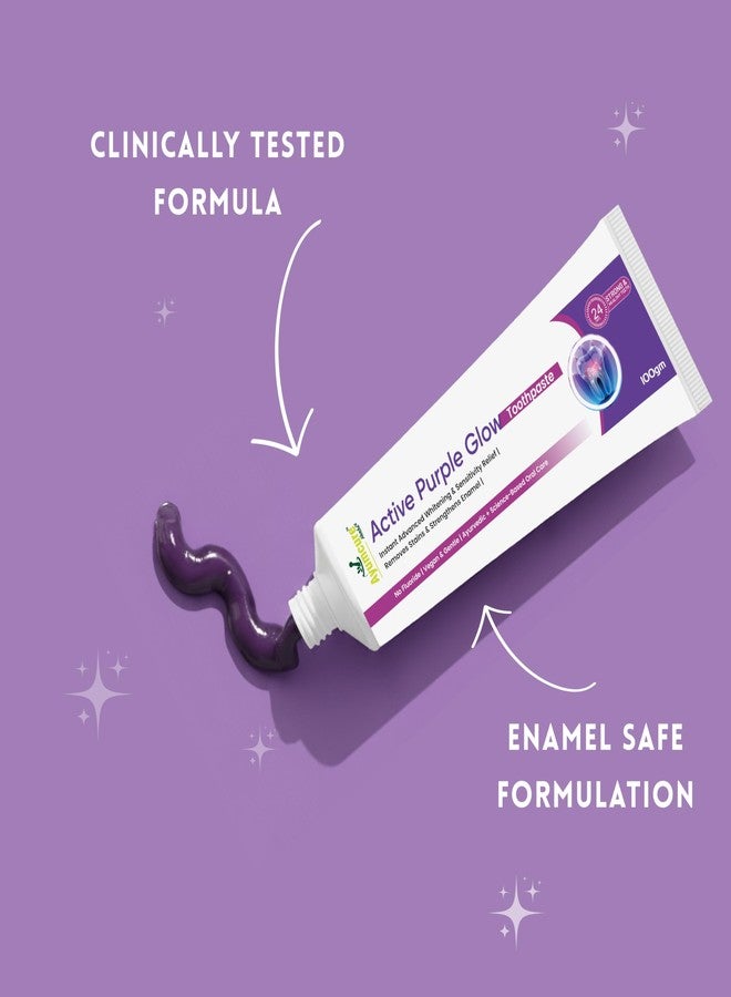 Ayumcure Active Purple Glow Toothpaste 100G | Helps Reduce Yellow Appearance & Supports Sensitivity Comfort | Removes Surface Stains & Supports Enamel Care | Fluoride Free, SLS Free, Vegan Oral Care - Image 4