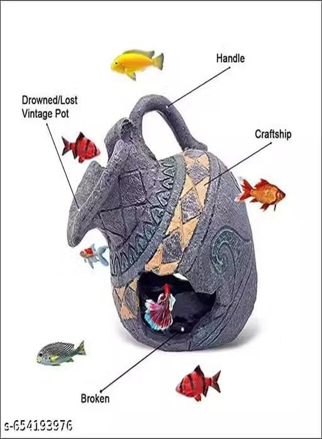 Mistletoe Small Broken Pottery Vase Small Fish Shrimp Hideaway Aquarium Fish Tank Decoration - Image 3