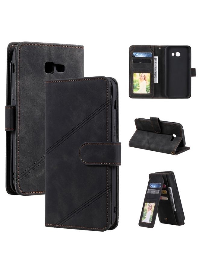 BGM - Case Cover For Samsung Galaxy A5 2017 Skin Feel Business Horizontal Flip PU Leather Case with Holder & Multi-Card Slots & Wallet & Lanyard & Photo Frame Black - Image 1