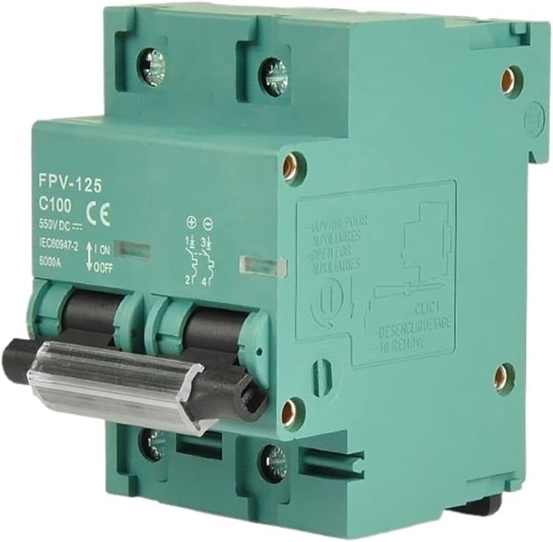 125A 2P DC 550V Solar PV System Circuit Breaker MCB C Curve CE Certificate - Image 2