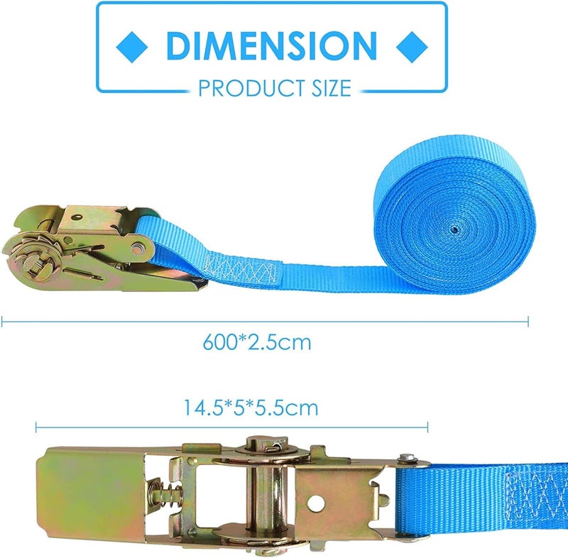 TLGREEN 10 Pcs 20 FT Endless Ratchet Tie Down Straps - No Hook for Transporting Goods (Blue) - Image 2