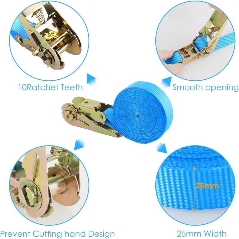 TLGREEN 10 Pcs 20 FT Endless Ratchet Tie Down Straps - No Hook for Transporting Goods (Blue) - Image 4