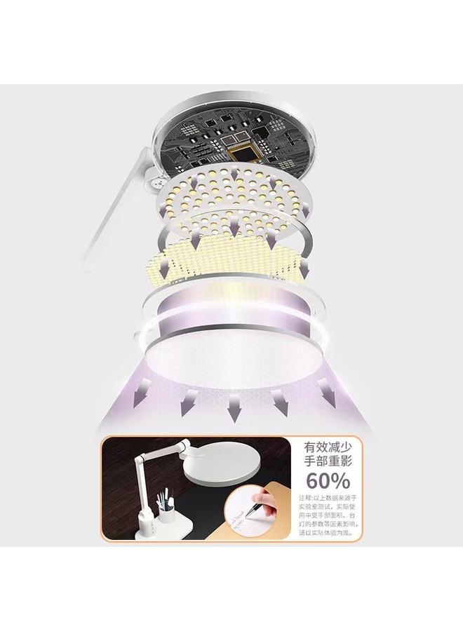 Bluejw New Round LED Intelligent Learning Eye Protection Desk Lamp Foldable Dormitory Bedroom Bedside Desk Timing Lamp - Image 5